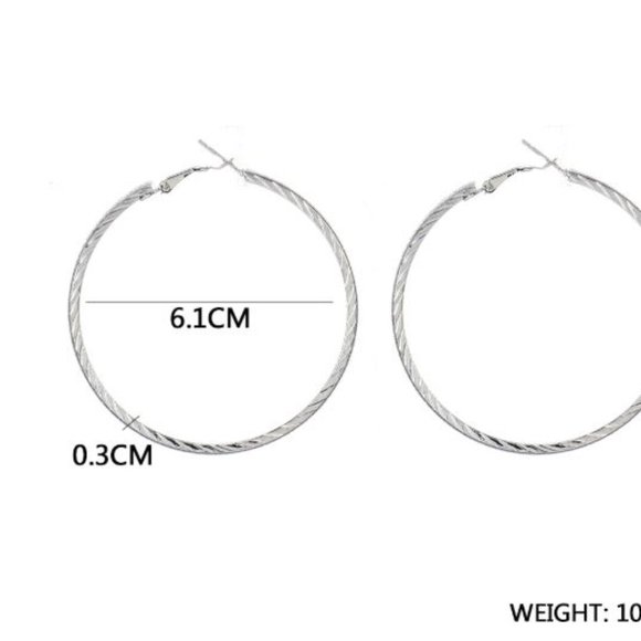 Large Hoop Earrings - Picture 2 of 6